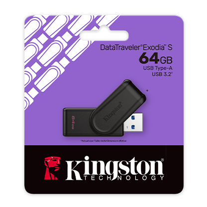 Kingston Portable USB 3.2 Gen 1 DataTraveler Exodia S USB Flash Drive DTXS